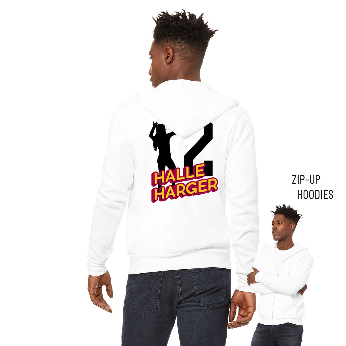 Halle Harger Sponge Fleece Zip Up Hoodie 002