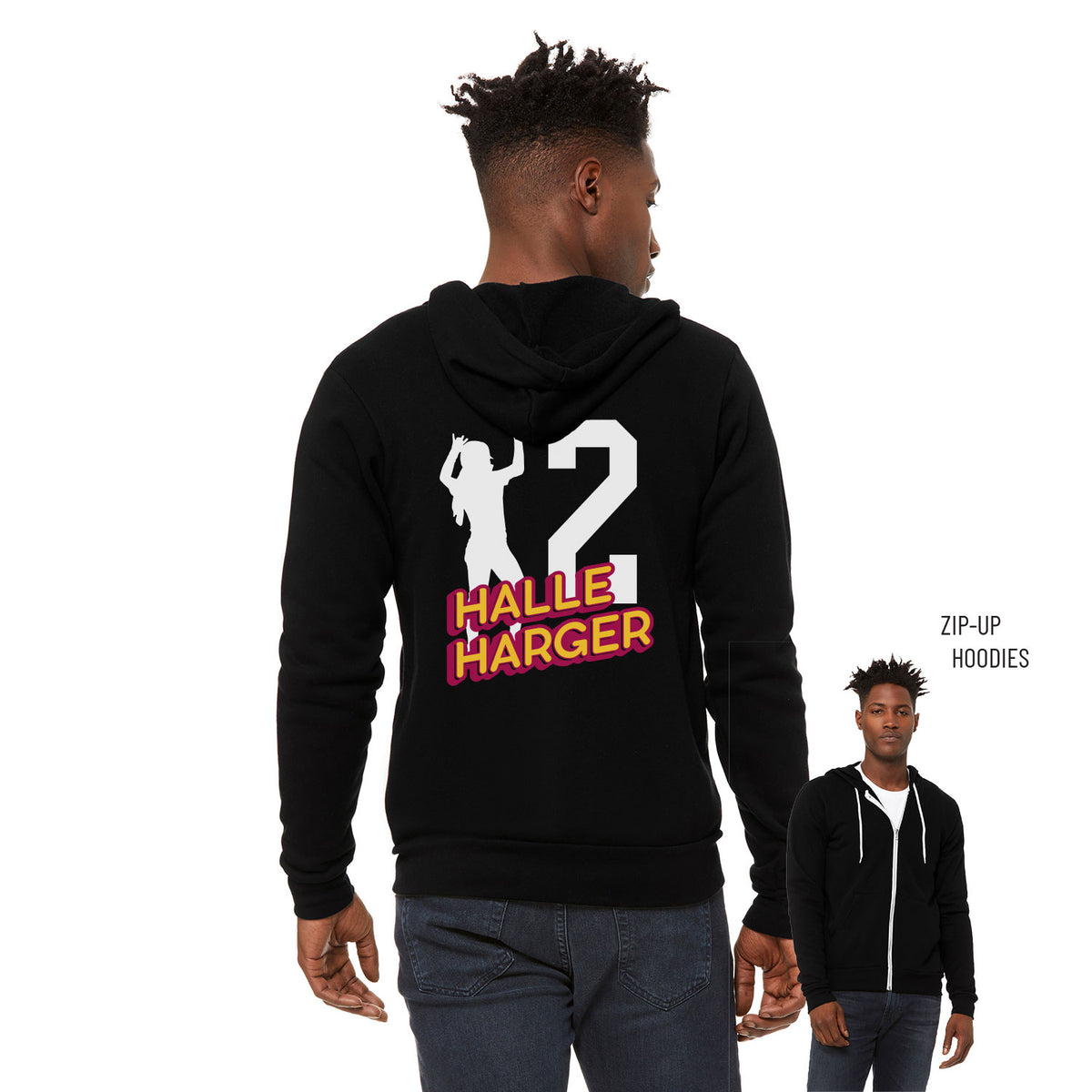 Halle Harger Sponge Fleece Zip Up Hoodie 003