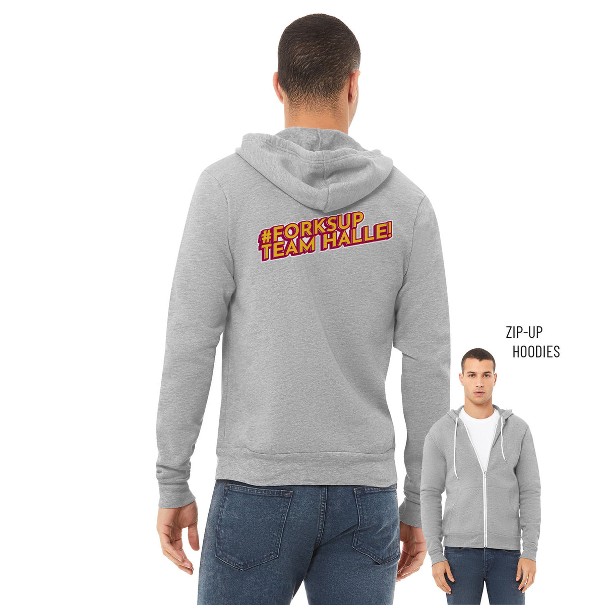 Halle Harger Sponge Fleece Zip Up Hoodie 004