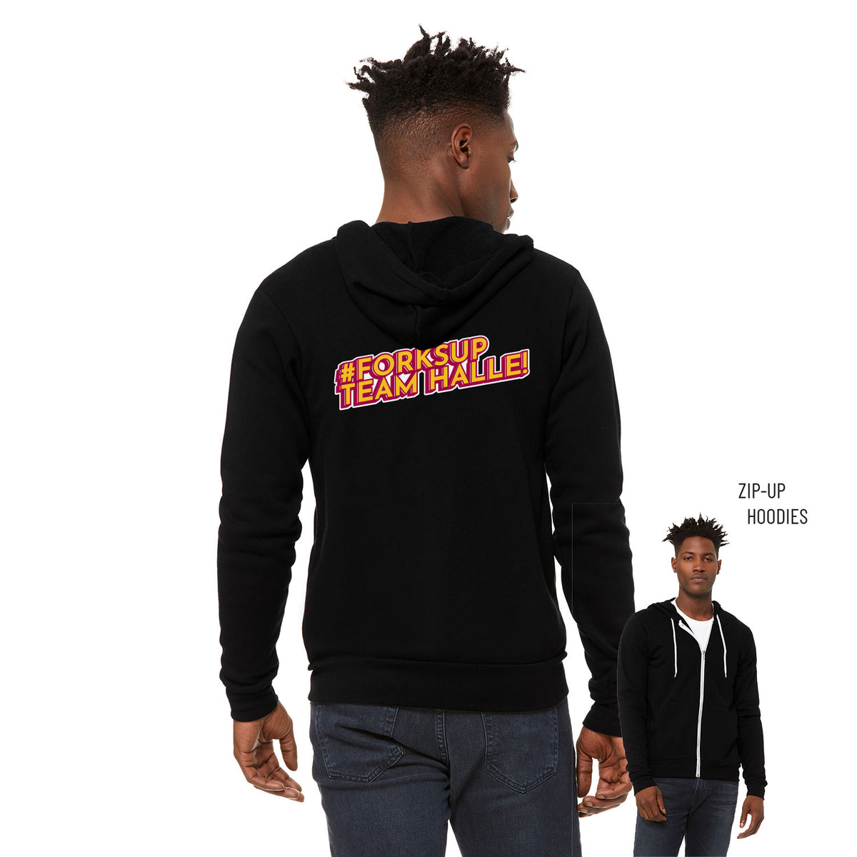 Halle Harger Sponge Fleece Zip Up Hoodie 004