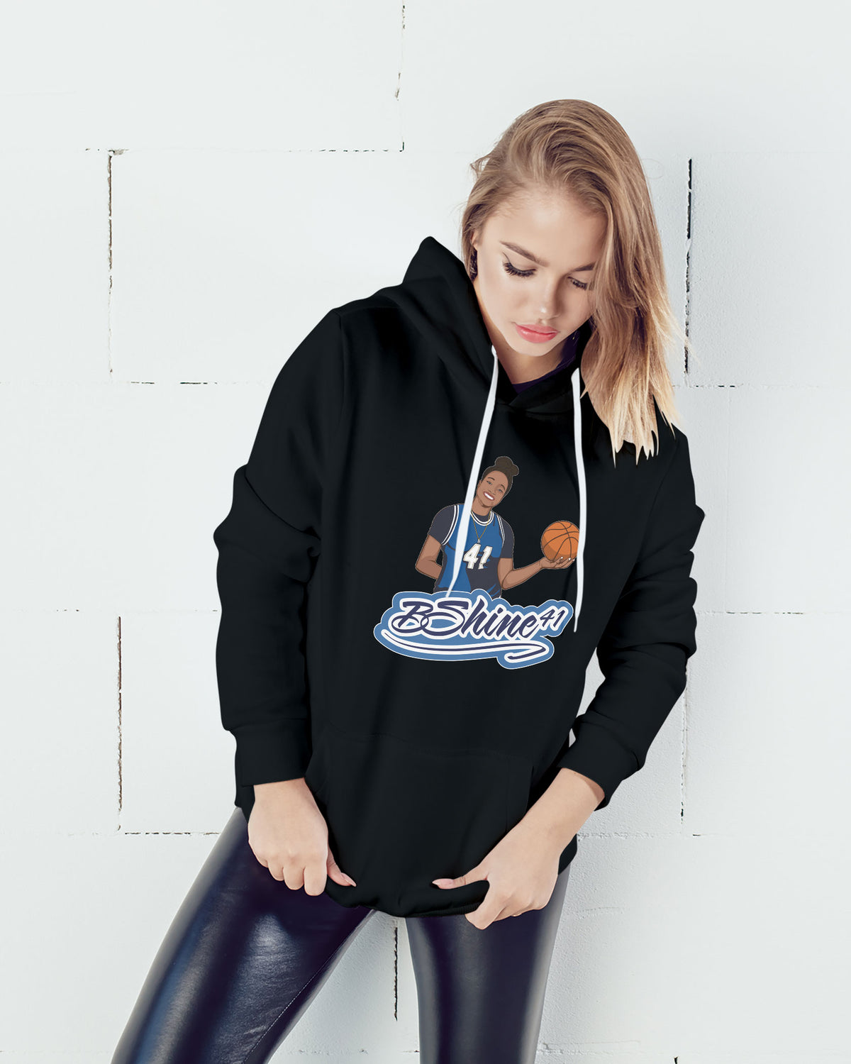 Bria Shine Sponge Fleece Pullover Hoodie 001