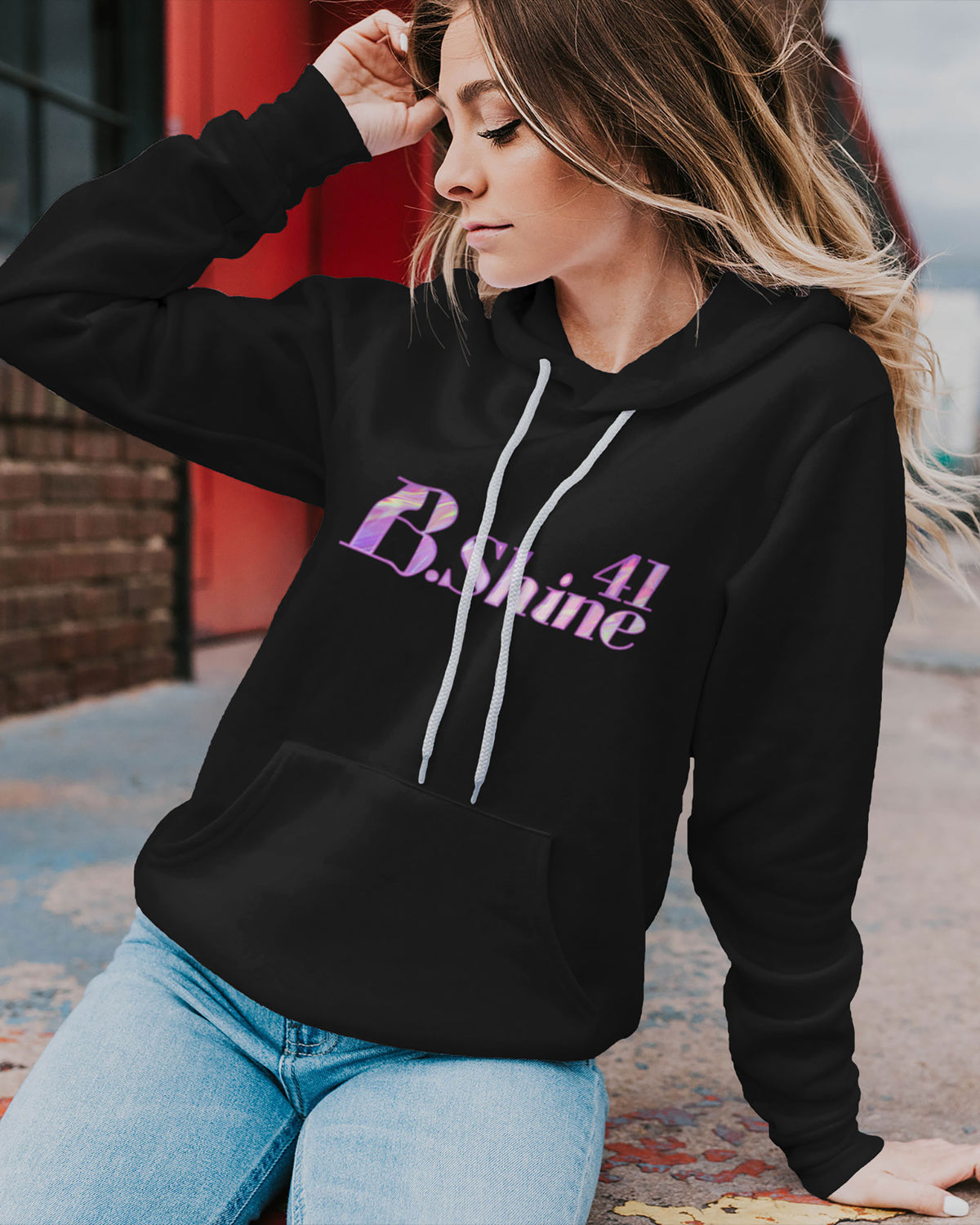 Bria Shine Sponge Fleece Pullover Hoodie 003