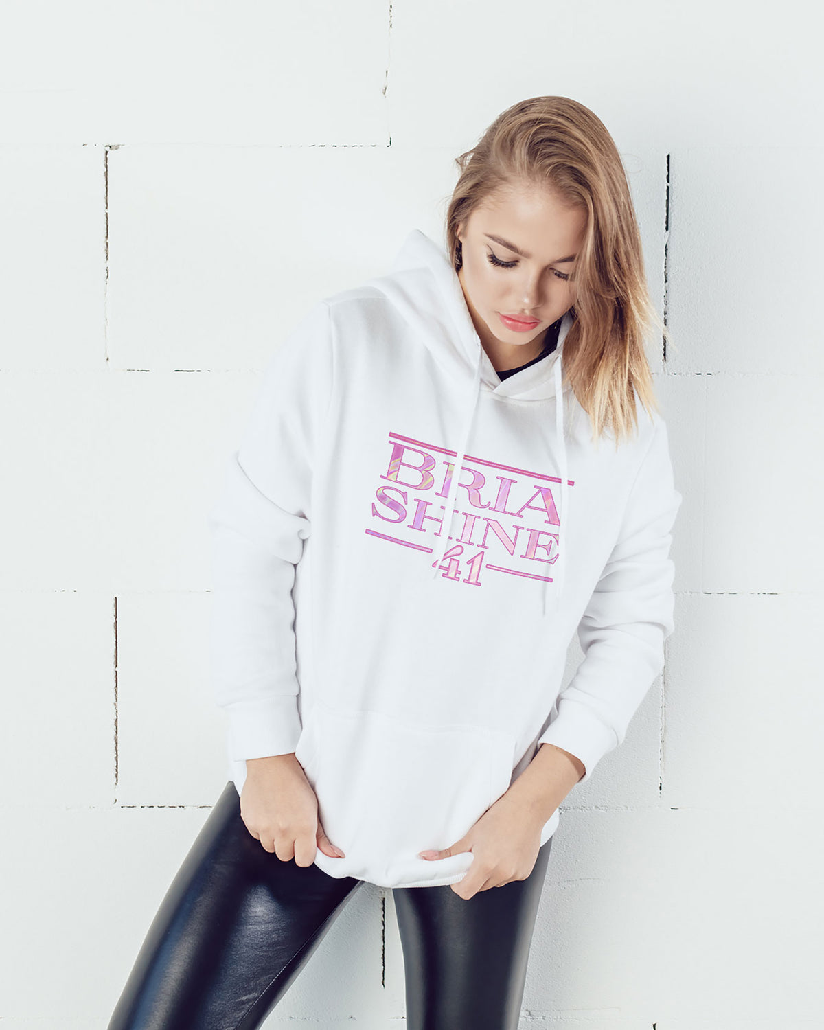 Bria Shine Sponge Fleece Pullover Hoodie 004