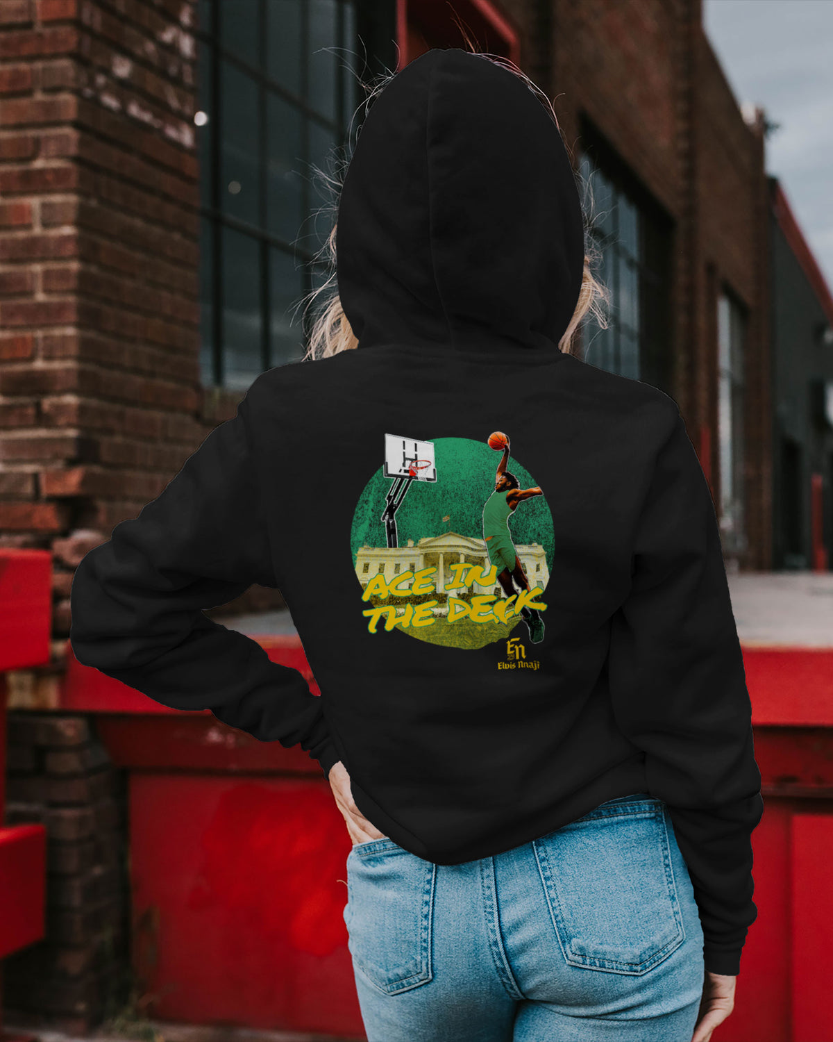 Elvis Nnaji Sponge Fleece Zip Up Hoodie